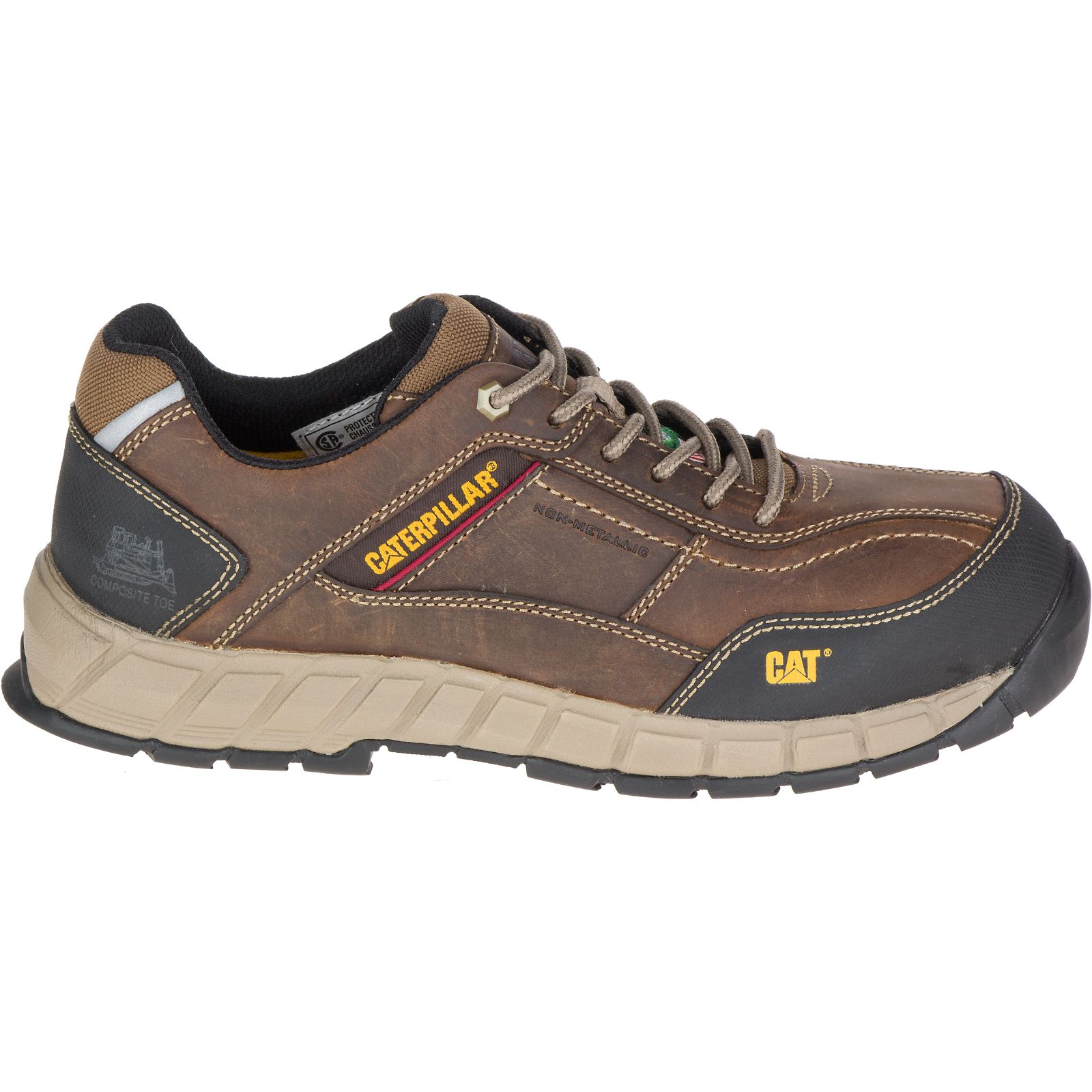 Caterpillar Shoes South Africa - Cat Men's Streamline Leather Csa Composite Toe Work Shoes Dark Beige YS2840915